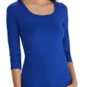 Chicos Apparel Delfina 3/4 Sleeves Celestial Blue Tee